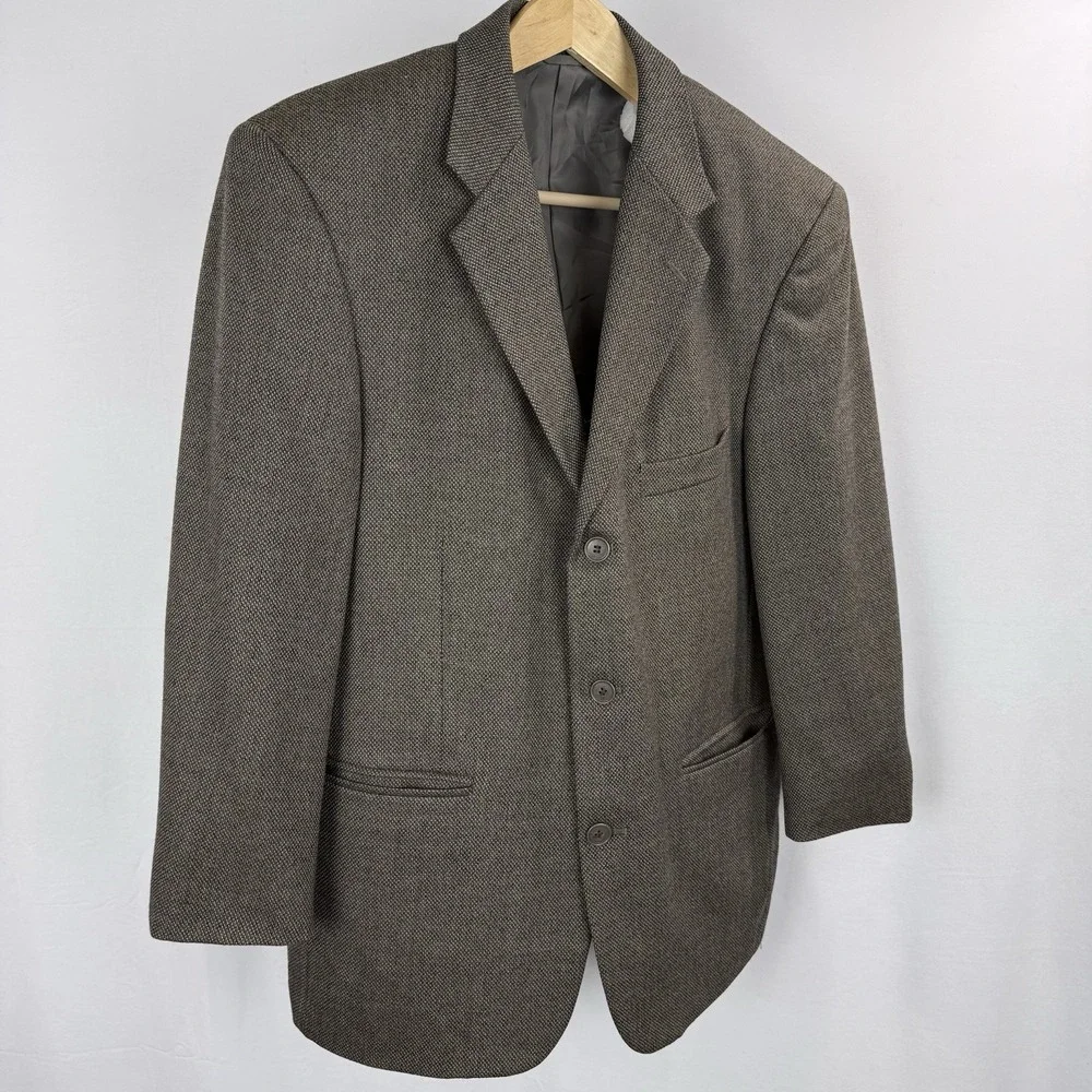 Bernhard Altmann 100% Wool Blazer Mens Size 42S Three Button Single Vented Brown
